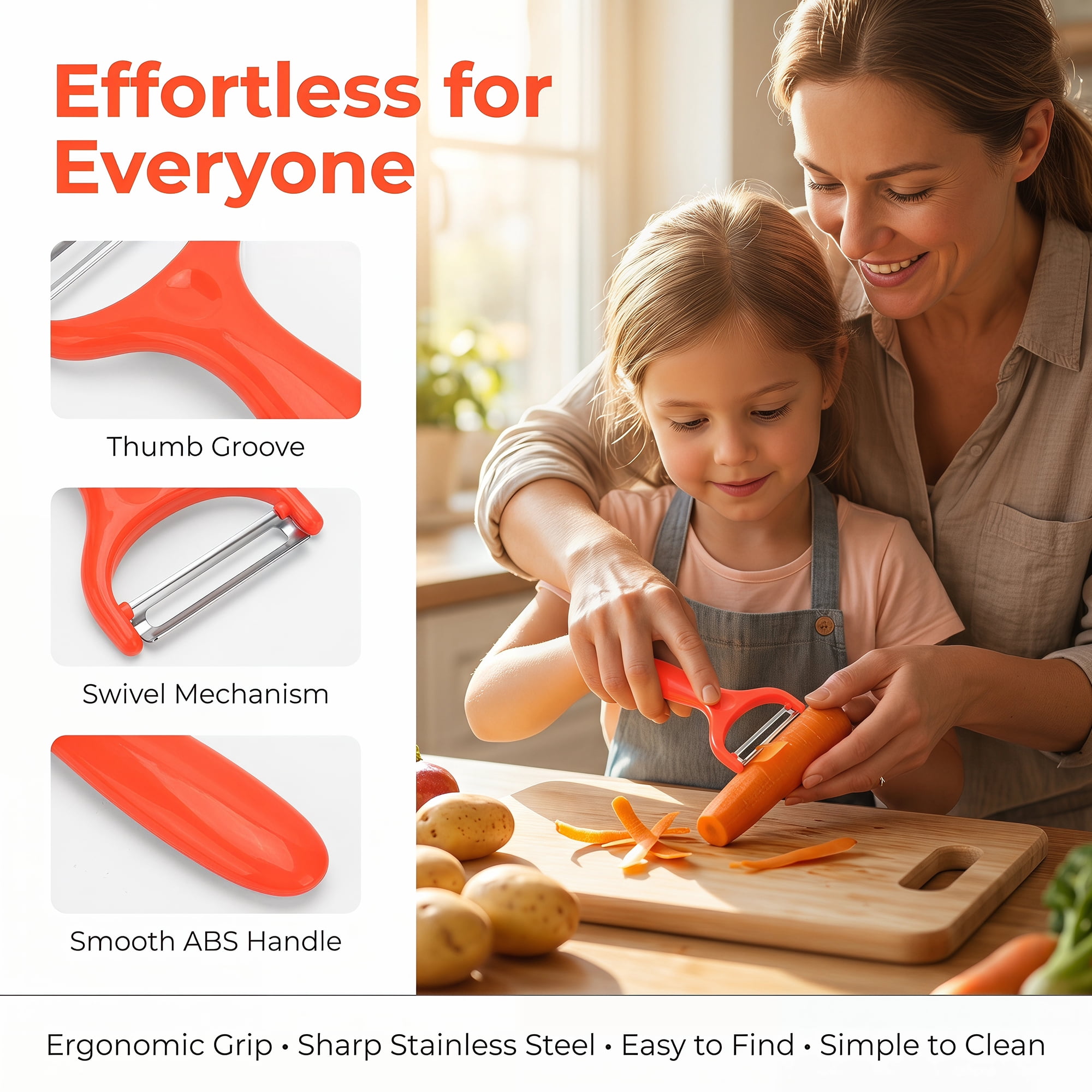Unique Bargains Plastic Vegetable Peeler with Ergonomic Handle Bright Red 5.9x2.4x0.6 inch