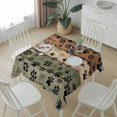 thumbnail image 6 of Grey Green Dog Paws Table Cloth Waterproof Tablecloths, Farmhouse Vintage Modern Brown Wood Tablecloth Dining Table Cover for Kitchen Party Tabletop Outdoor, Square Tablecloth 60x60 Inch, 6 of 9
