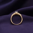thumbnail image 5 of AFFY Heart Cut Simulated Blue Sapphire & Cubic Zirconia Claddagh Ring In 14k Yellow Gold Over Sterling Silver Jewelry Gift For Her Ring Size-10.5, 5 of 7