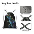 thumbnail image 4 of Balery colorful flames dinosaur Pattern Drawstring Backpack Bag Sport Gym Sackpack Cinch Bags Pattern Drawstring Backpack Bag Sport Gym Sackpack Cinch Bags -Small, 4 of 6