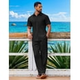 thumbnail image 4 of COOFANDY Mens White Outfit Summer Beach Outfits for Men Casual Short Sleeve Shirts and Pants Sets, 4 of 6