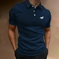 thumbnail image 4 of (100% Polyester ) New Design Men Summer Short Sleeve Slim Fit Polo Shirt , Logo Print Men Golf Polo Shirt ., 4 of 5
