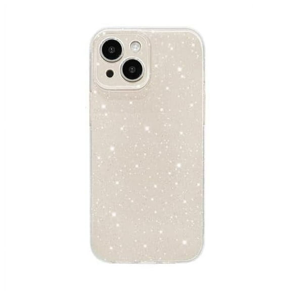 FU1999 Case for iPhone 14 Case Glitter Cute Sparkly Shiny Bling Sparkle Phone Cases 6.1", Thin Slim Fit Soft TPU Bumper Shockproof Rubber Protective Cover for Women Girls Girly, Bright Silver
