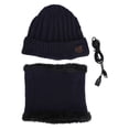 thumbnail image 1 of Gorro calefactable eléctrico, cálido y agradable para la piel, con batería recargable, para esquiar en invierno, azul marino, 1 of 8
