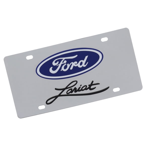 Ford Lariat Dual Logo License Plate (Chrome)