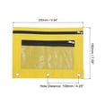 thumbnail image 2 of Unique Bargains Oxford Cloth Mesh Zipper Binder Pencil Case, Yellow, 4 Pack, 2 of 7