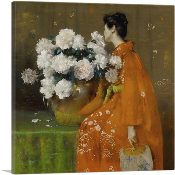 ARTCANVAS Spring Flowers 1889 Canvas Art Print by William Merritt Chase - Size: 36" x 36" (0.75" Deep)