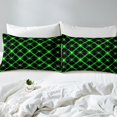 thumbnail image 4 of Erosebridal Teens Abstract Queen Sheet Sets, Green Strpied Geometry Bedding Queen Size, Modern Fashion Decor, 4 of 7