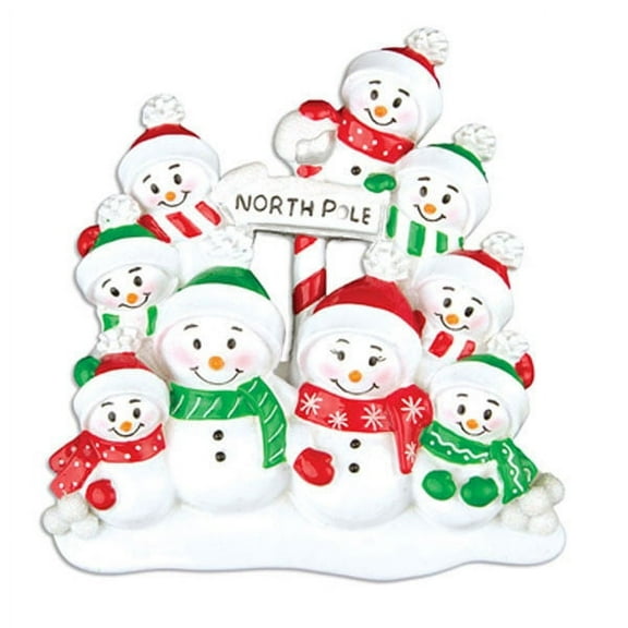 North Pole Family of 9 Personalized Christmas Ornament DO-IT-YOURSELF