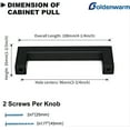 thumbnail image 2 of Goldenwarm 10Pack Cabinet Handles 3-3/4inch Hole Center Matte Black Kitchen Cabinet Pulls Stainless Steel Black Drawer Handles, 2 of 6