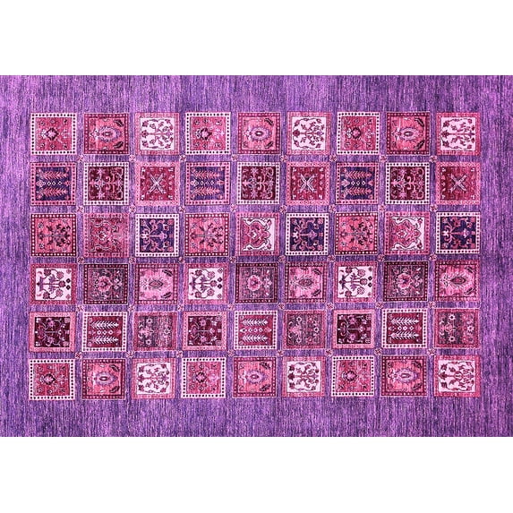 Ahgly Company Indoor Rectangle Abstract Pink Modern Area Rugs, 7' x 9'