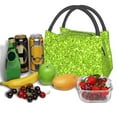 thumbnail image 3 of Fotbe Lime green glitter Bolsa Térmica Portátil con Estampado, Bolsa de Entrega de Alimentos Aislada, Bolsa Reutilizable de Gran Capacidad para Comidas y Supermercado, 3 of 6