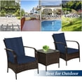 thumbnail image 6 of Costway 3 PCS Patio Rattan Furniture Set W/ Coffee Table & 2 Rattan Chair, 6 of 12