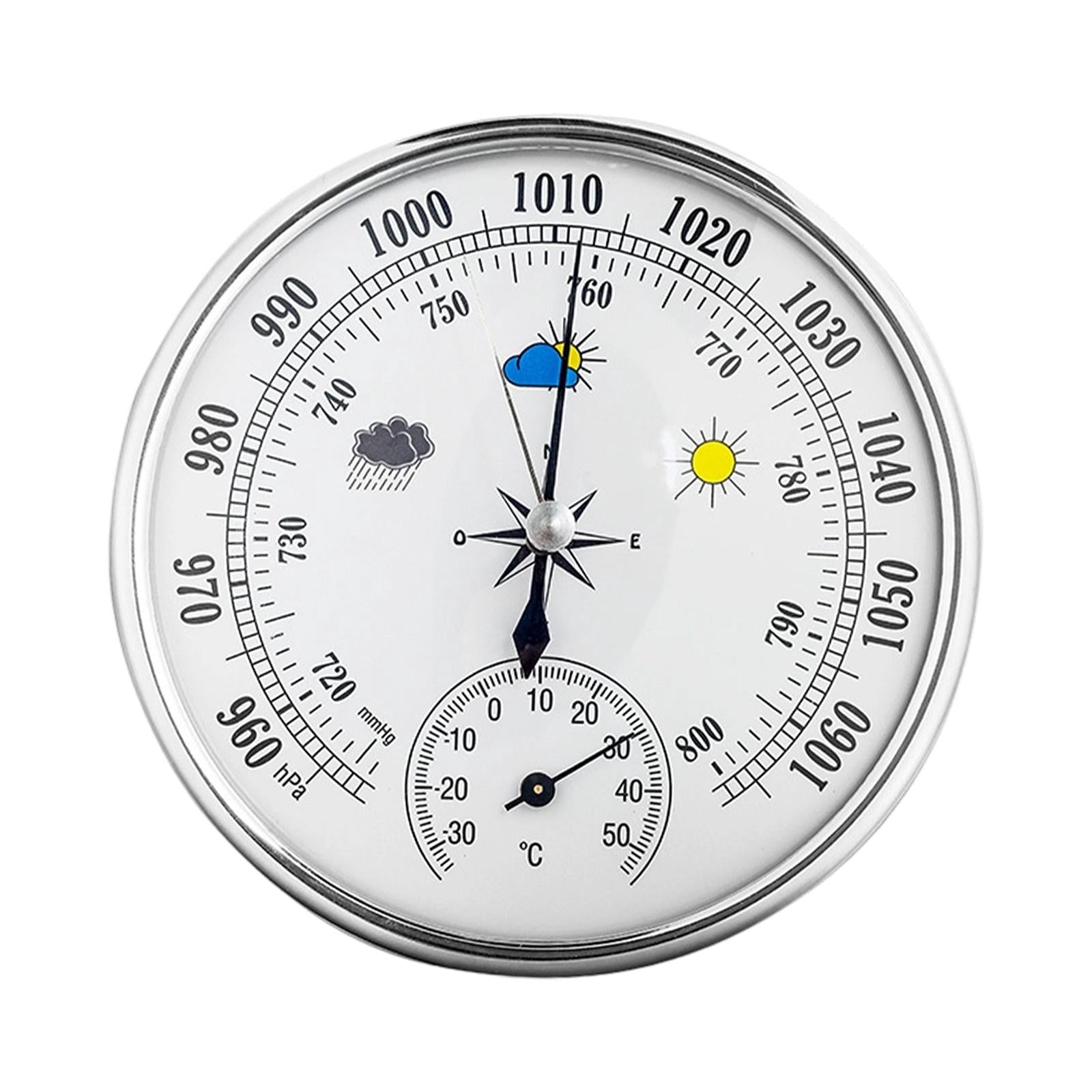 QSTDGVPW with Dial And Thermometer for Fishing Boats, Portable, 2-in-1, Mechanical Clock Movement, , Wall Decoration for Indoor And Outdoor Use