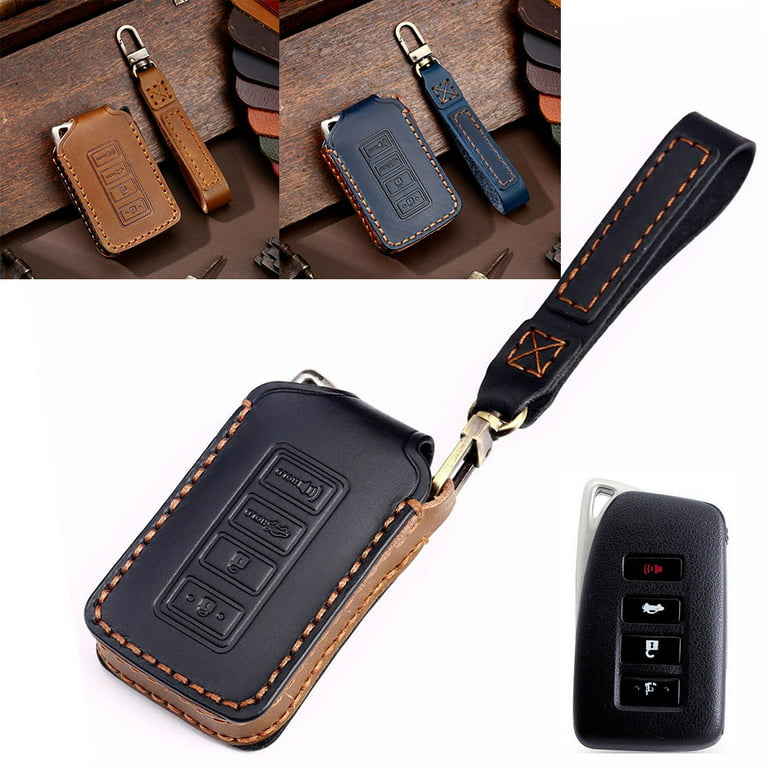 Leather Car Key Fob Case Cover Holder Shell For Lexus ES RC IS300 RX350 4  Button