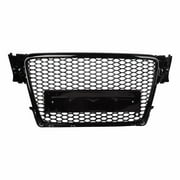 BUMPER HOOD HEX GRILLE BLACK FRONT MESH RS4 STYLE FOR 2009-2012 AUDI A4/S4 B8 8T