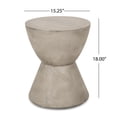 thumbnail image 2 of Light Grey Magnesium Oxide Side Table Modern Outdoor Accent Table, 2 of 8