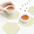 thumbnail image 5 of Disketp Yellow Lemon Leaves Funny Coasters,6 Pcs Leather Coasters with Holder, Perfect Housewarming Hostess Gifts,Protect Furniture from Water Marks Scratch and Damage, 5 of 5