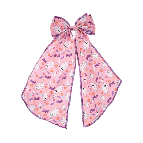 Way to Celebrate Halloween Print Hair Bow Barrette, Pink , 1 Piece
