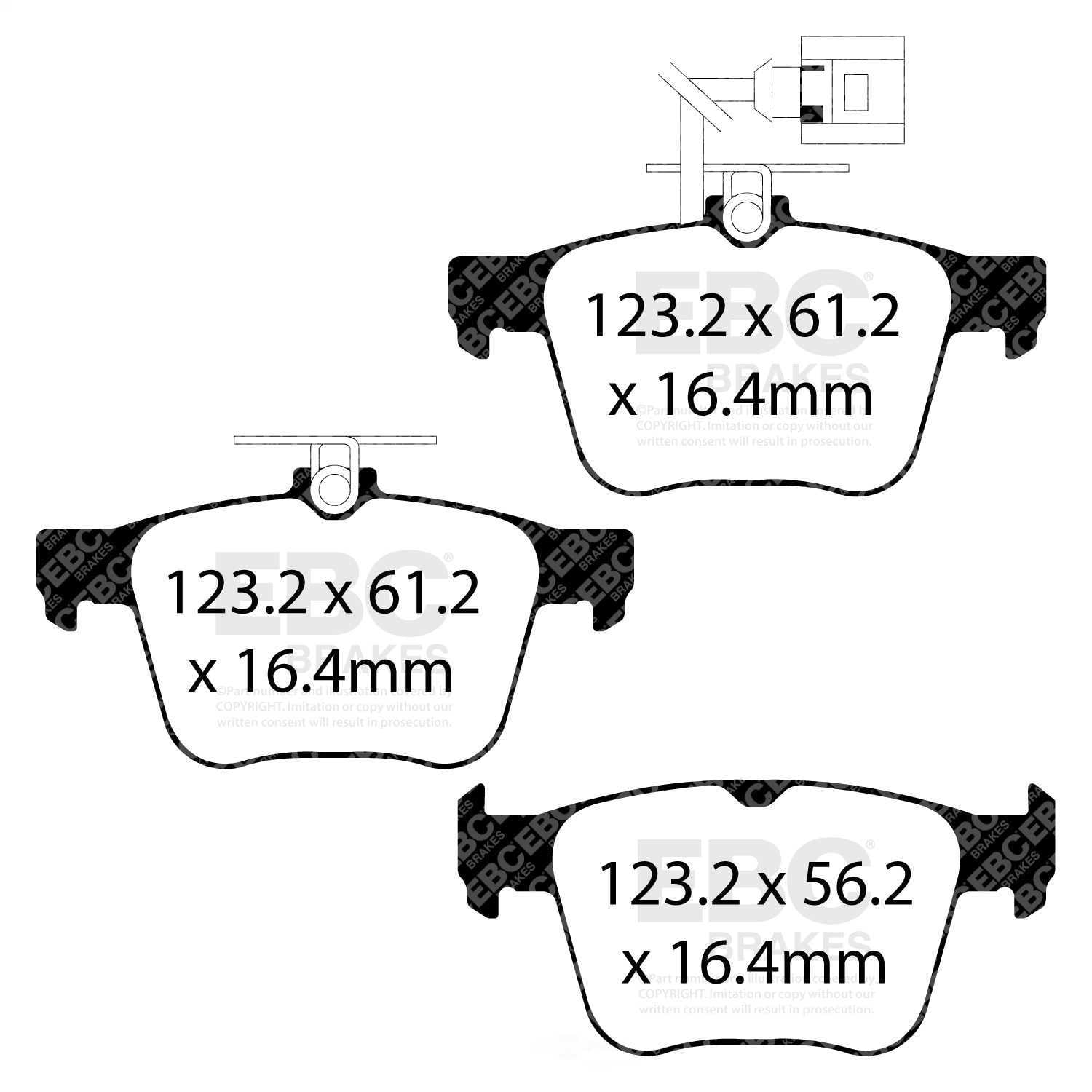 EBC Brakes Redstuff Premium Fast Street Pad For All Engine Sizes Fits select: 2018-2022 AUDI TT RS