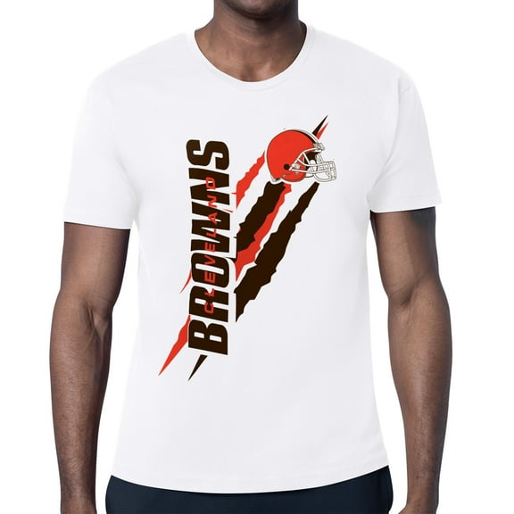 Men's Starter White Cleveland Browns Color Scratch T-Shirt