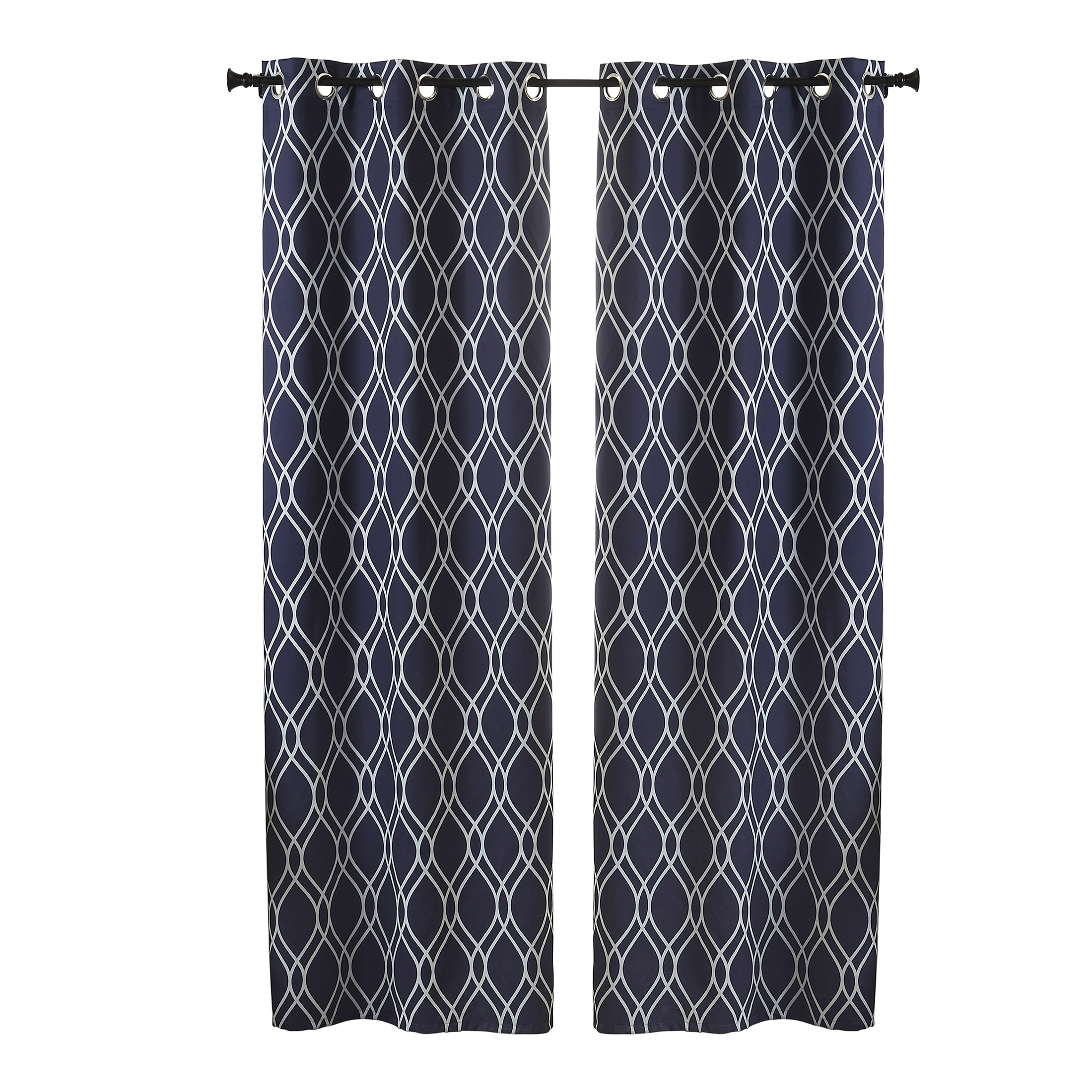 VCNY Home Trevor Ogee Grommet Light-Filtering Curtain Panel Pair, Blue, 38" x 84"