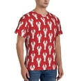 thumbnail image 2 of Vsdgher Cartoon Lobster Print Men's Dry Fit Mesh Athletic Shirts Moisture Wicking Tennis T-Shirt Tops, 2 of 9