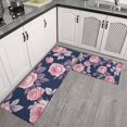 thumbnail image 2 of Pioneer Flower Floral Print Pattern Kitchen Rugs Sets Of 2,Anti Fatigue Kitchen Mat Rugs Non Slip Washable,Decorative Kitchen Floor Mats for Kitchen,Sink,Laundry,17"x30"+17"x47", 2 of 7