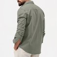 thumbnail image 5 of Denim Jacket For Men Shirt Long Sleeve Lapel Solid Color Pocket Large Size Shirt Wind Breaker Jackets Mens,Mint Green,S, 5 of 5