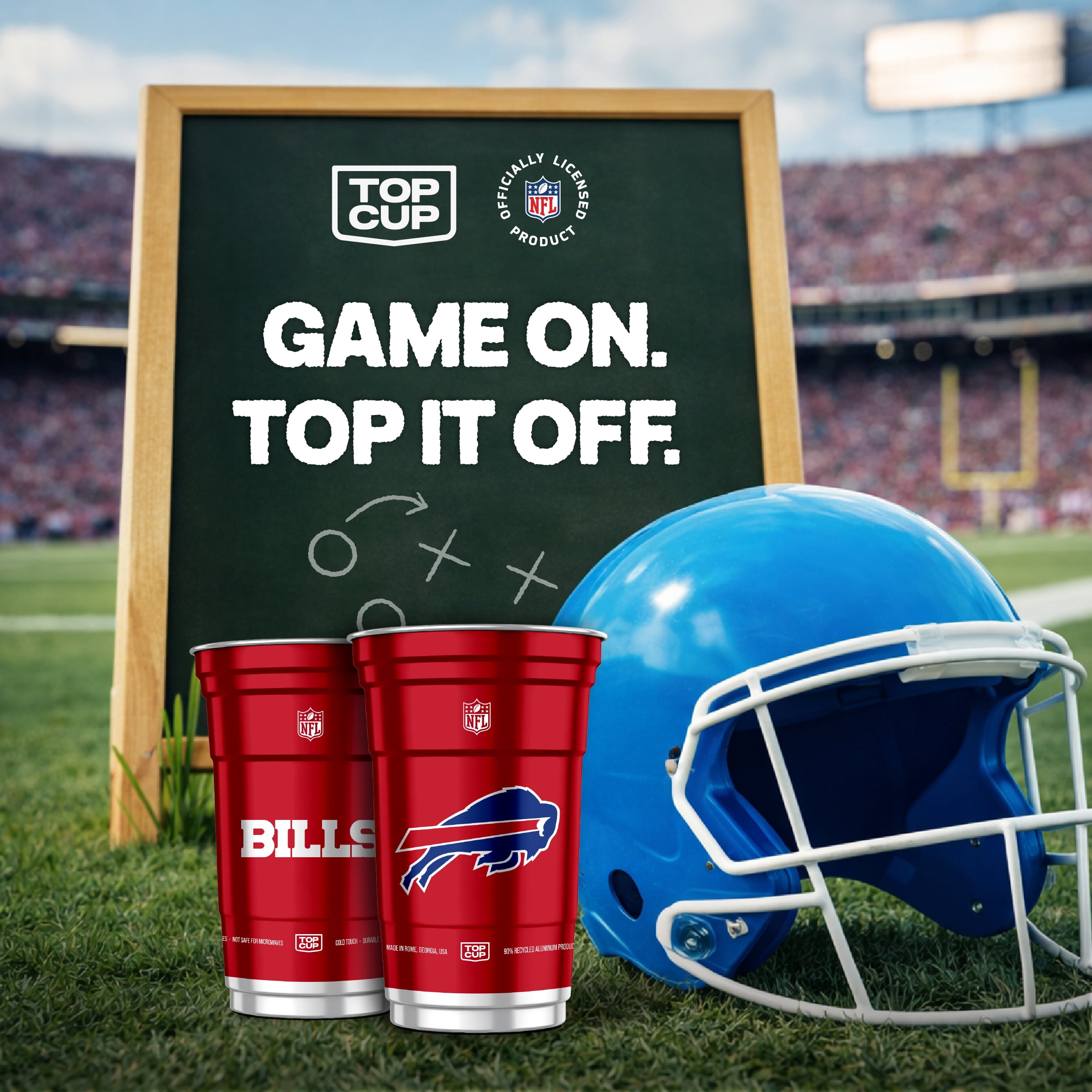 Top Cup NFL Buffalo Bills Aluminum Party Cups, 20oz, 10 count