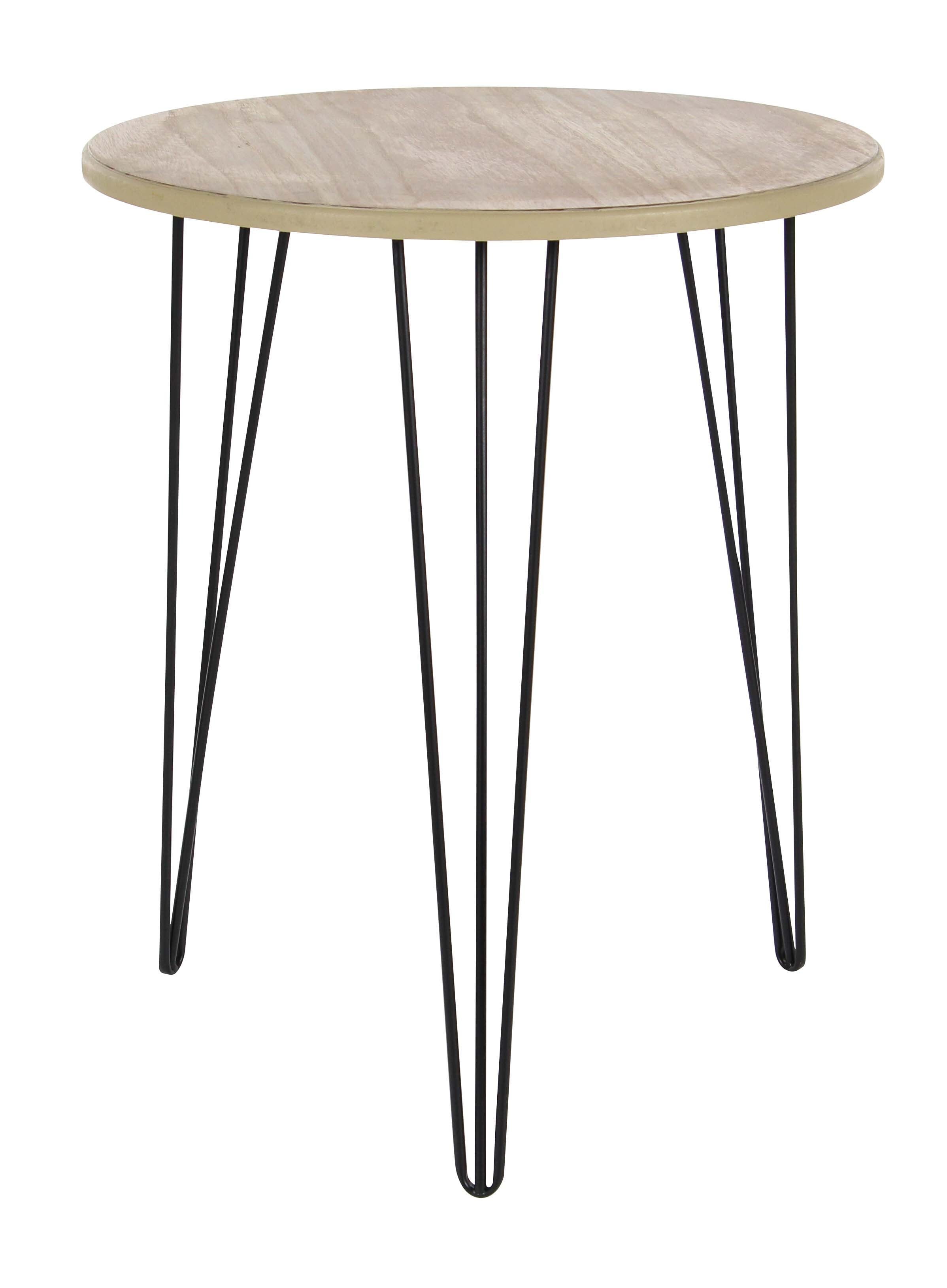 Decmode 22 X 18 Inch Modern Wood And Metal Round Accent Table Brown Decmode 22 X 18 Inch Modern Wood And Metal Round Accent Table Brown Com