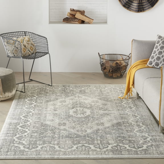 Nourison Cyrus Vintage Bohemian Ivory 5'3" x 7'3" Area Rug, (5' x 7')