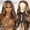 Brown, variant on Highlight Ombre Lace Front Wig Human Hair, Body Wave Human Hair Lace Front Wigs Glueless Pre Plucked Balayage Wig(Gold,One Size)