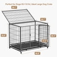 thumbnail image 4 of TIME RAY 42” Heavy Duty Dog Crate,Large Metal Escape Proof Dog Cage Kennel,Indestructible high Anxiety Dog Crate for Outdoor and Indoor with Lock, Double Door & Removable Tray, 4 of 10