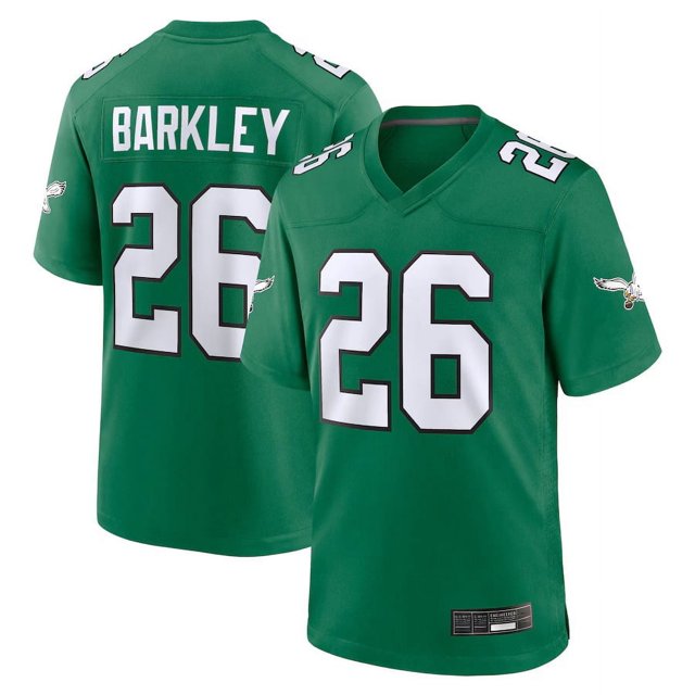 Men's Philadelphia Barkley 26 Kelly Green Player Game Stitched T-shirts Performance Top, Large