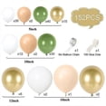 thumbnail image 2 of Kit de arco de guirnalda de globos verde oliva, 152 piezas, globos de confeti de oro blanco, globo verde retro y globos de látex cromados metálicos dorados para boda, 2 of 5