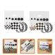 thumbnail image 2 of 12 pares de pendientes colgantes de moda con rayas blancas y negras a cuadros., 2 of 7