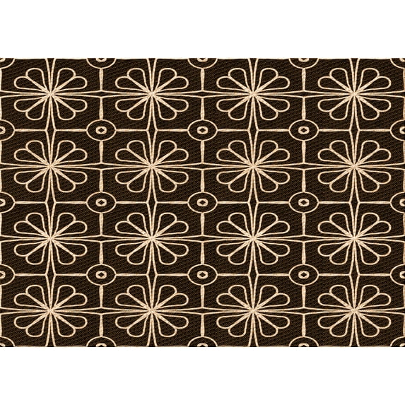 Ahgly Company Machine Washable Indoor Rectangle Transitional Black Brown Area Rugs, 3' x 5'