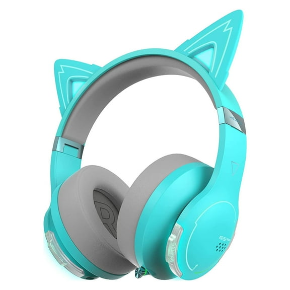 Restored Edifier G5BT CAT Wireless Bluetooth Wired Cat Ear Gaming Headset with Mic - Turquoise - Certified Refurbished