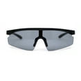 thumbnail image 2 of Kids Child Size Trendy Flat Top Shield Plastic Sport Sunglasses Black, 2 of 4