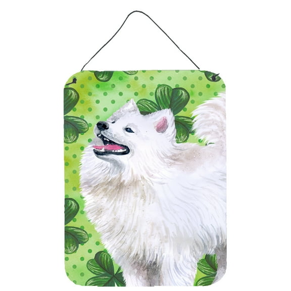 Carolines Treasures BB9865DS1216 Samoyed St Patricks Wall or Door Hanging Prints Green 12WX16H multicolor