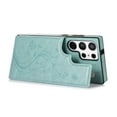 thumbnail image 3 of Allytech Wallet Case for Galaxy S24 Ultra, Floral Butterfly Embossed Slim Fit Cards Holder Stand Shockproof Anti-Scratch Bumper Wallet Case Cover for Samsung Galaxy S24 Ultra - Mint, 3 of 5