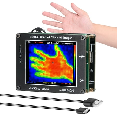 

OWSOO 24 * 32 Pixel Infrared Sensor Simple Handheld Portable 3.2inch LCD Display 240*320 Resolution Clear Definition Imaging -40℃ to 300℃ Measurement Instrument