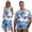 Blue Palm Tree Print, variant on Couple Matching Outfits Women's Casual Dresses & Men's Hawaiian Shirt for Romantic Date Fashionable Mens Clothes with Soft Fabric Breathable Blue Palm Tree