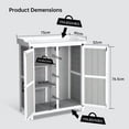 thumbnail image 6 of Outdoor Storage Cabinet Weatherproof, Storage Deck Box Cabinet with Adjustable Shelf, Doors and Metal Tabletop, Potting Bench, for Garden, Garage, Lawn, 6 of 7