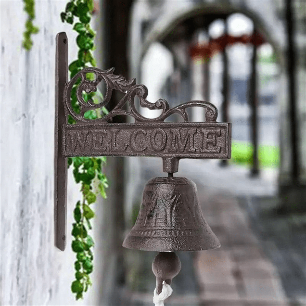 Vintage Garden Antique Doorbell, Vintage Large Cast Iron Wall Mounted Metal Doorbell,Suitable for Farmhou