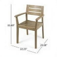 thumbnail image 4 of Brigitte Outdoor Acacia Wood Dining Chairs, Set of 2, Gray, 4 of 13
