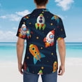 thumbnail image 4 of Balery Spaceships and Stars Camisas hawaianas de manga corta para hombre, camisas playeras de corte holgado, camisas de vacaciones con botones,XX-Large, 4 of 7