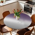 thumbnail image 2 of Purple Grey Ombre Elastic Fitted Round Table Cover Gradient Gradual Color Waterproof Outdoor Tablecloth for Holiday Party, Picnic, Patio & Dining Fits Tables Up to 36"-44", 2 of 8