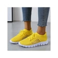 thumbnail image 3 of Oucaili Women's Athletic Lace Up Gym Lightweight Sneakers Running Walking Casual Sport Sneaker Yellow 7, 3 of 4